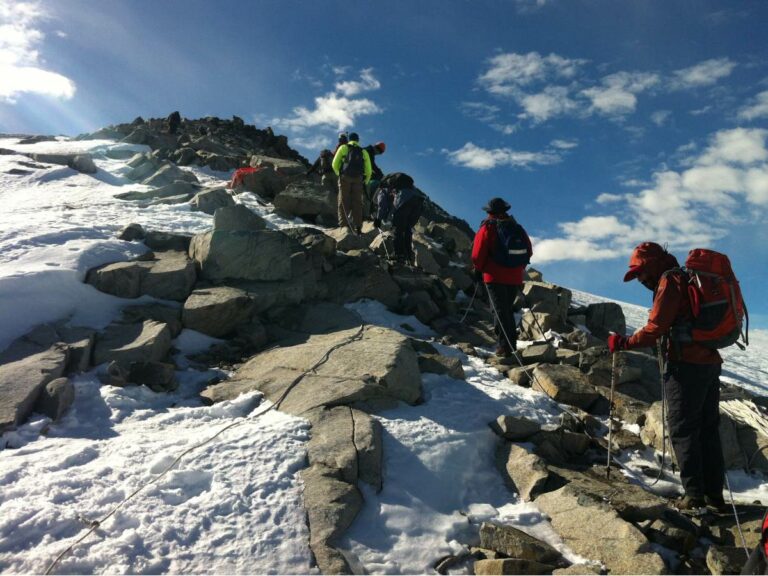 Climbing to the top of Galdhopiggen, Norway