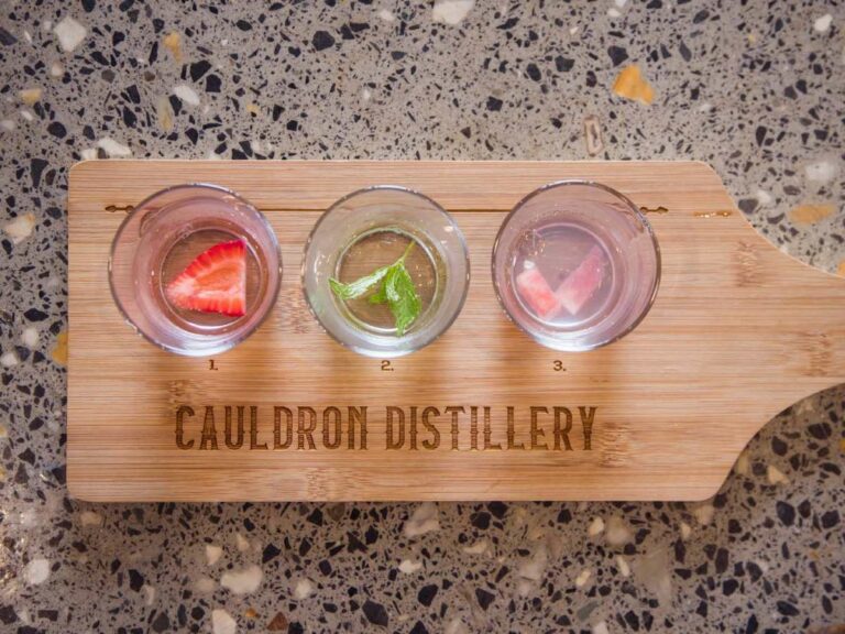Cauldron Distillery tasting paddle