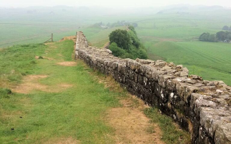 Historical Roman stone wall in Britain