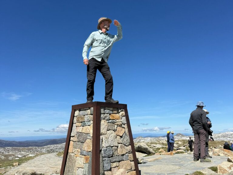 Luke at Mt Kosiosko summit, NSW