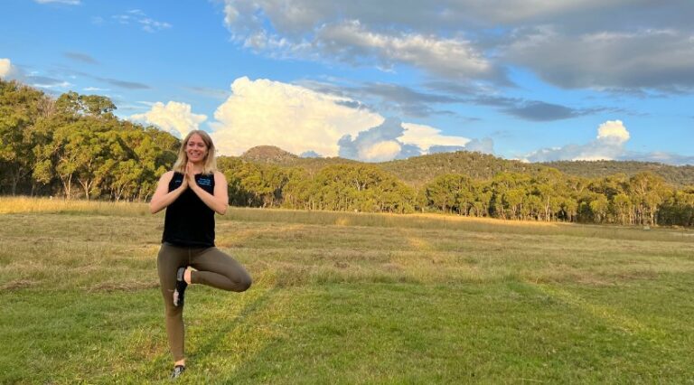 Morning Yoga class at Girraween Environmental Lodge