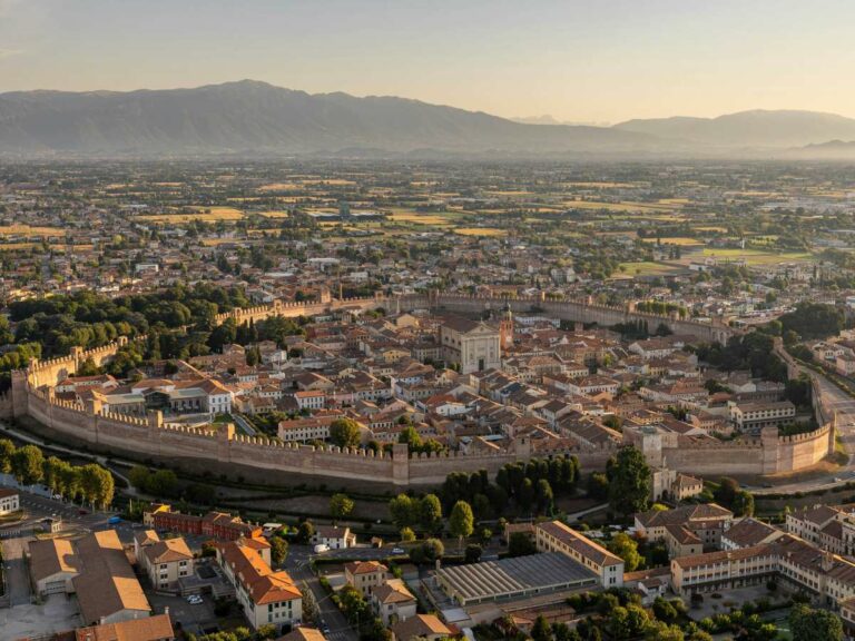 Medieval villae of Cittadella seen from above, Italy