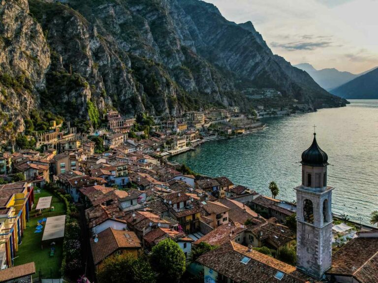 Lake Garda village by the water, Italy