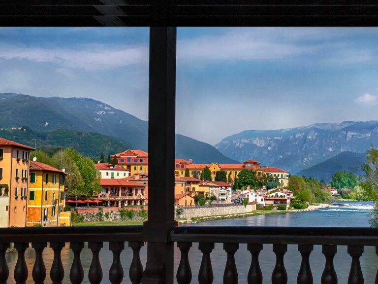 View from Ponte Vecchio bridge, Bassano, Italy