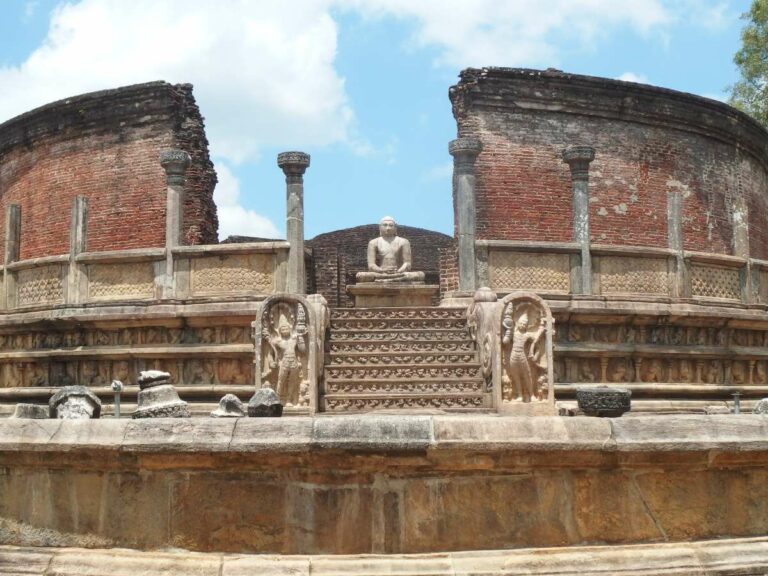 Stairs leading up to temple ruins at historical site